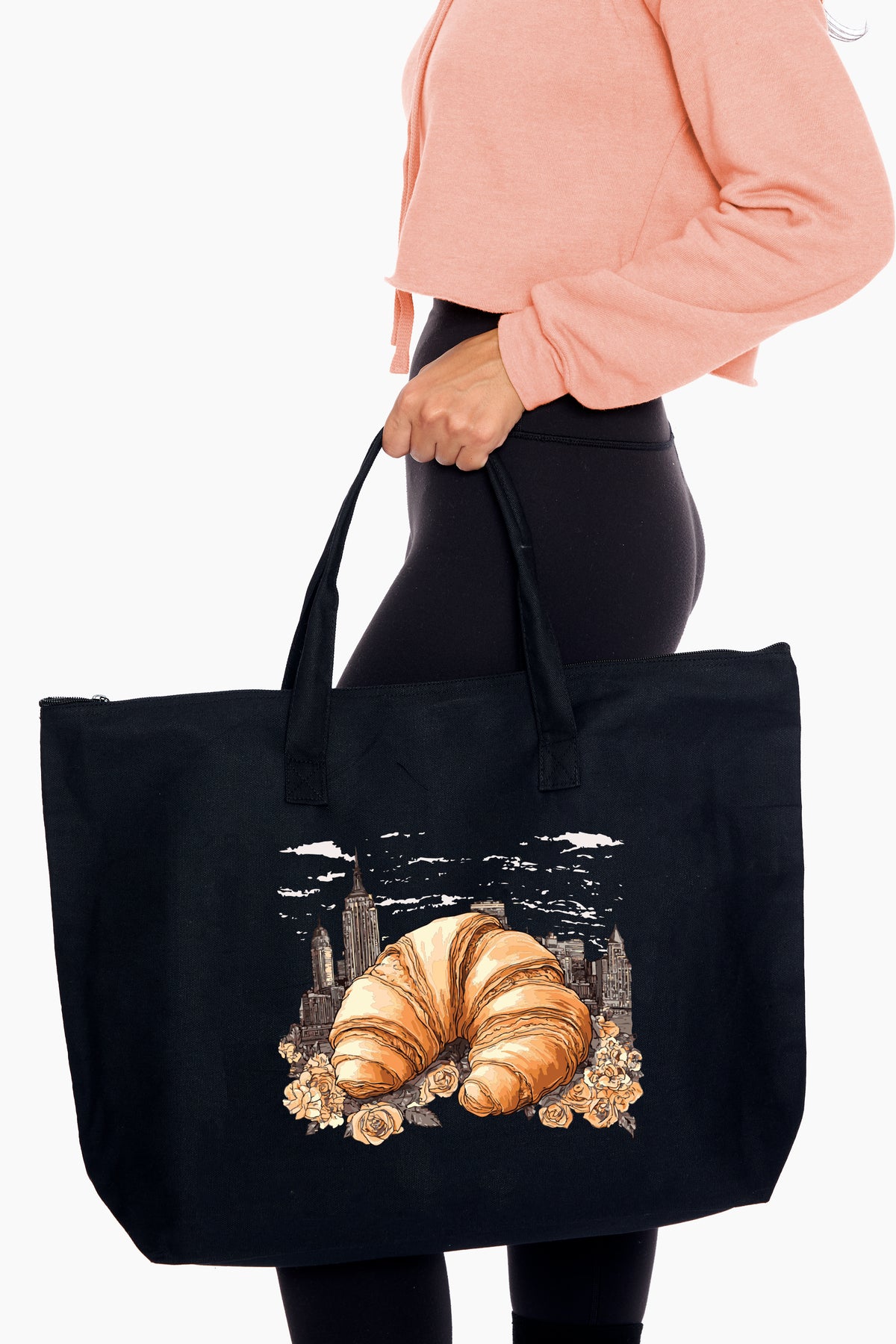 Croissant Oversized Zip Tote