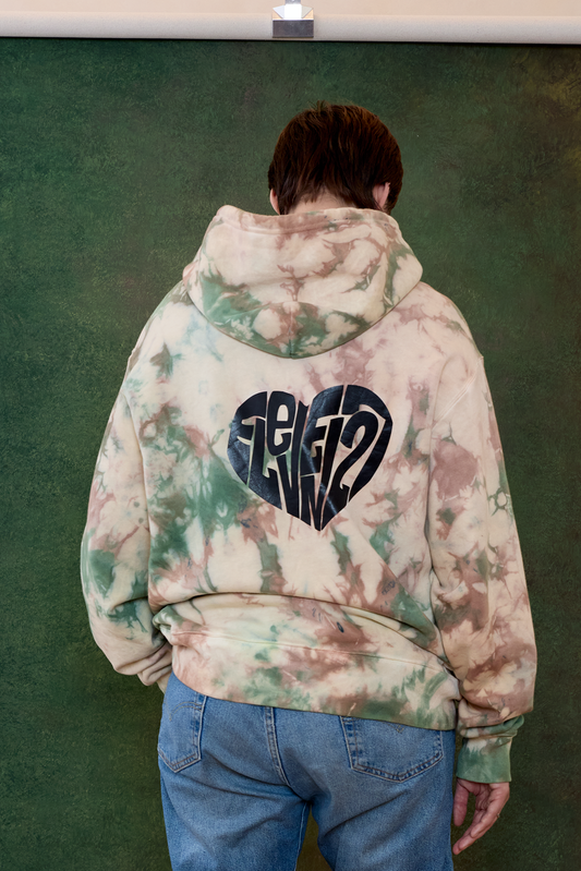 Autumn Tie Dye Heart Hoodie