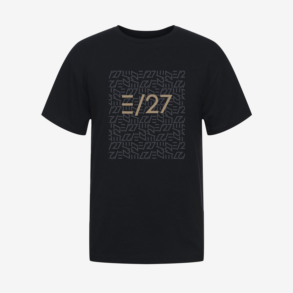 Black Tshirt with E27 Layered Logo at the centerfront